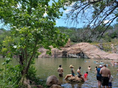 Swimmers at Inks Lake State Park